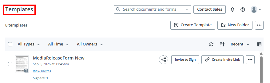 Document in Templates folder
